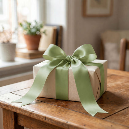 Satin Ribbon Roll 2" x 100 Yards Sage Green – Single Face Decorative Craft Ribbon