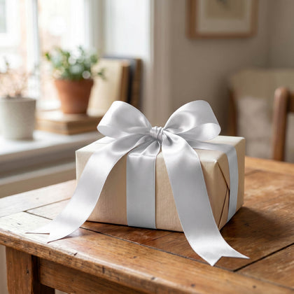 Satin Ribbon Roll 2" x 100 Yards White – Single Face Decorative Craft Ribbon