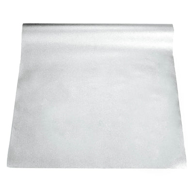 Silver glitter craft paper roll on white background