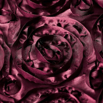 Elevate Your Table Decor with Burgundy Grandiose Rosette Satin