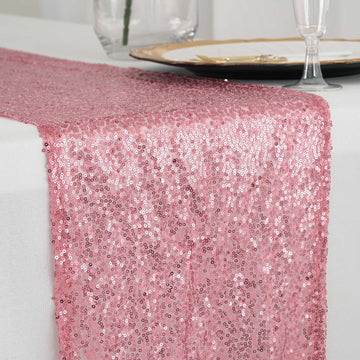 Pink Premium Sequin Table Runner 12"x108"