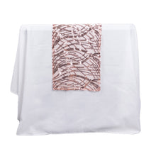 12x108inch Blush Rose Gold Wave Mesh Table Runner With Embroidered Sequins