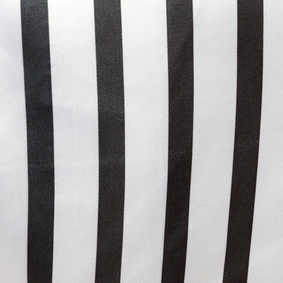 Black and white striped fabric texture close-up.