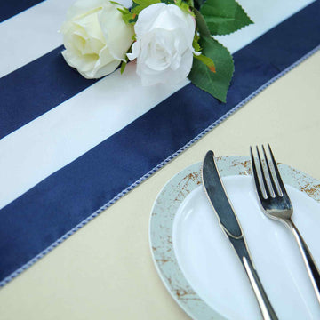 Versatile and Stylish White Stripes Table Runner