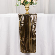 Shiny Black Gold Foil Linen Table Runner Disco Mirror Ball Theme, Polyester Table Runner