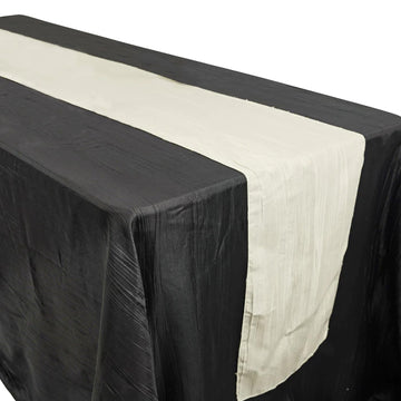 Create a Timeless and Elegant Tablescape with the Ivory Accordion Crinkle Taffeta Table Runner