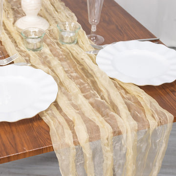 Create Lasting Memories with the Premium Shimmer Chiffon Layered Table Runner