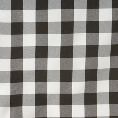 Black and white checkered fabric pattern close-up.