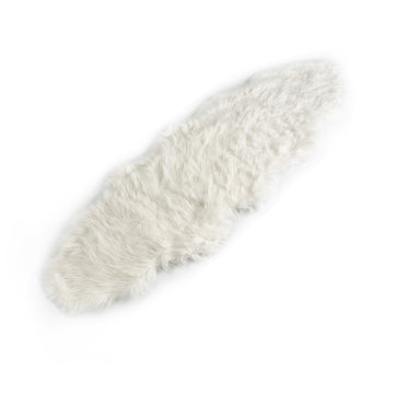 White Ultra Soft Faux Sheepskin Rug Runner