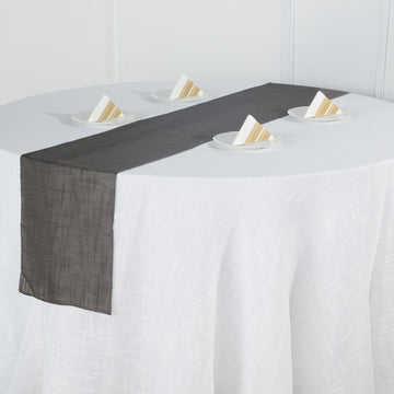 Charcoal Gray Linen Table Runner: Add Elegance and Style to Your Table