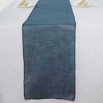 Wrinkle Resistant Blue Linen Table Runner: The Perfect Table Accent