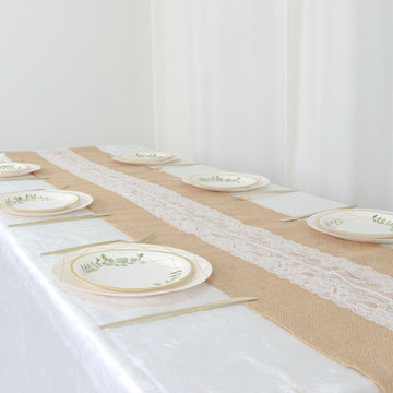 Versatile and Stylish Burlap and Lace Table Runner