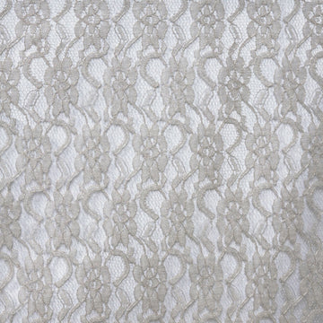 Enhance Your Event Decor with the Silver Floral Lace Table Runner