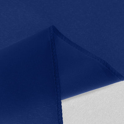 Navy blue fabric with a textured finish and stitched edge.