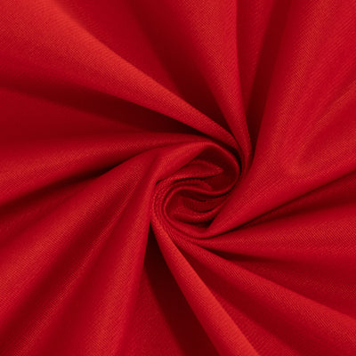 Close-up of vibrant red fabric texture.