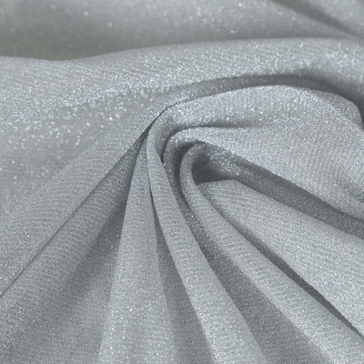 Shimmering silver fabric with a soft, textured finish.