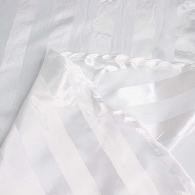 White satin fabric with subtle stripes and sheen.