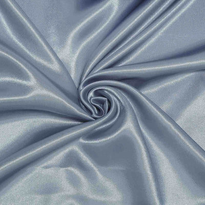 Shimmering blue satin fabric with a smooth, luxurious texture.