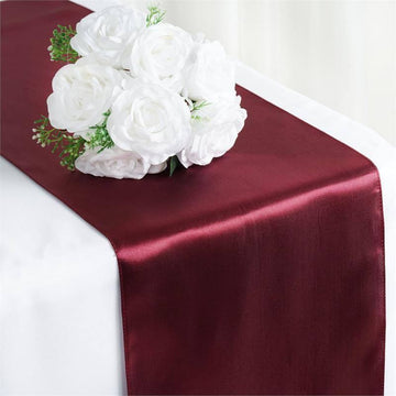 Elevate Your Event with a Burgundy Satin Table Runner