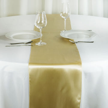 Create a Stunning Table Setting with the Champagne Satin Table Runner