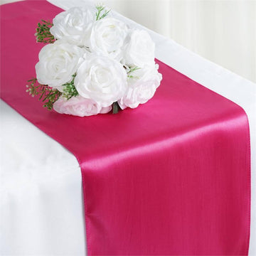 Add a Pop of Elegance with the Fuchsia Satin Table Runner