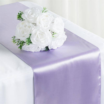 Add a Touch of Elegance with the Lavender Satin Table Runner