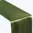 Green satin table runner on a plain background