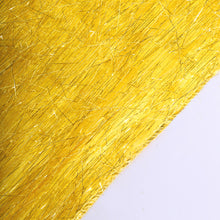 Gold Metallic Fringe Shag Tinsel Table Runner, Shimmery Polyester Table Runner