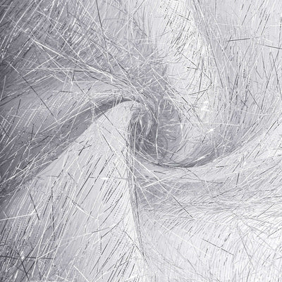 Silver sheer fabric with delicate metallic threads.