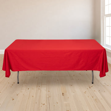 Red Premium Scuba Rectangular Tablecloth, Wrinkle Free Polyester Seamless Tablecloth - 60"x102"