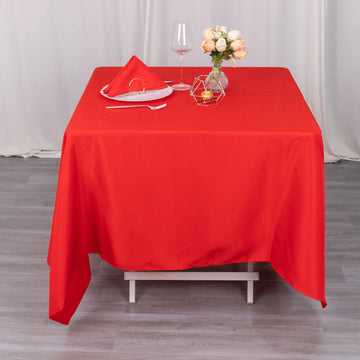 Red Premium Seamless Polyester Square Tablecloth 220GSM 70"x70"