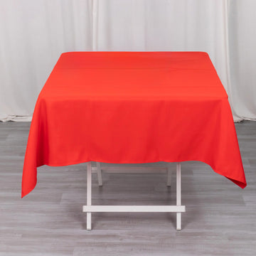 Red Seamless Premium Polyester Square Tablecloth 220GSM 54"x54"