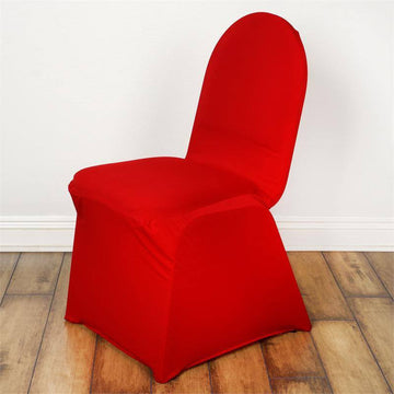 Red Spandex Stretch Fitted Banquet Chair Cover - 160 GSM