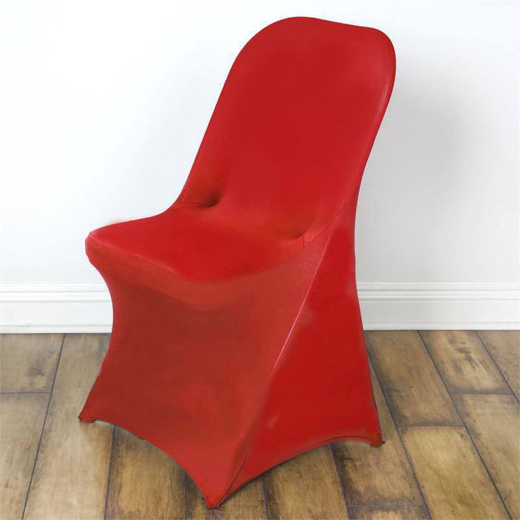 Red Spandex Stretch Fitted Folding Chair Cover - 160 GSM