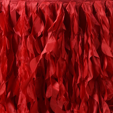 Make a Statement with the Red Curly Willow Taffeta Table Skirt