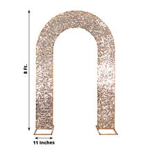 Rose Gold Big Payette Sequin Open Arch Backdrop Cover Sparkly U-Shaped Fitted Wedding Arch Slipcover