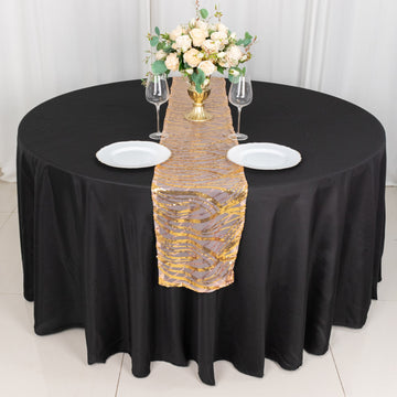 Add a Touch of Opulence with the Rose Gold Wave Mesh Table Runner