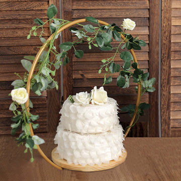 Elegant Gold Round Wedding Arch Cake Stand