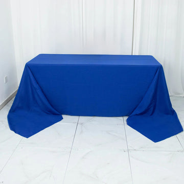 Elevate Your Event with the Royal Blue Seamless Premium Polyester Rectangular Tablecloth