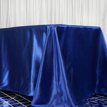 Rectangular Royal Blue Satin Tablecloth 90 Inch x 156 Inch  