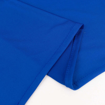 Blue fabric swatch showcasing smooth texture and clean edges.