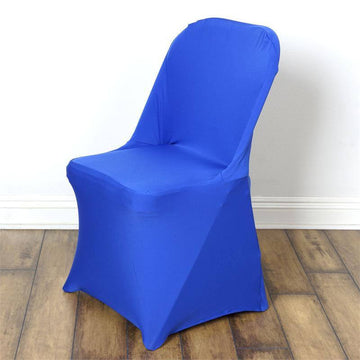 Royal Blue Spandex Stretch Fitted Folding Chair Cover - 160 GSM