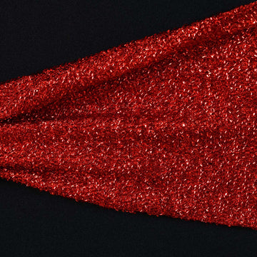 Durable and Affordable Red Metallic Shimmer Tinsel Spandex Chair Sashes