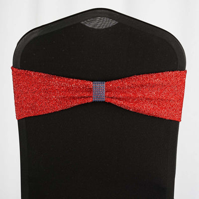Red glitter chair bow decoration for events and parties