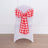 Red and white gingham chair bow tie decoration