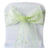 Green decorative chair sash with pearl accent on a white chair.  #whtbkgd