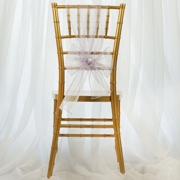 Elevate Your Event Decor with Lavender Lilac Sheer Organza Chair Sashes