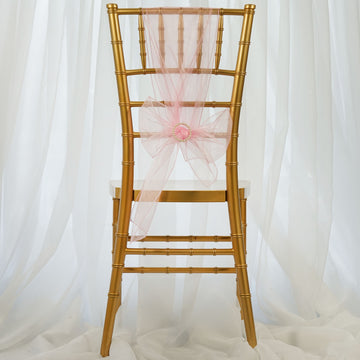 Add a Dreamy Flair with Pink Sheer Organza Chair Sashes