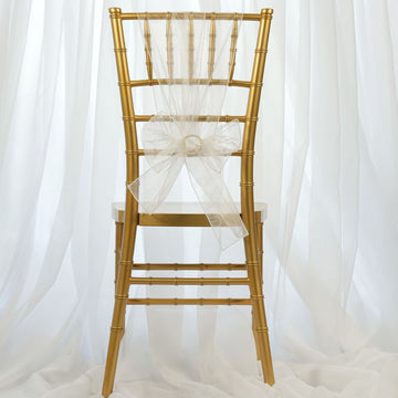 Elevate Your Event Decor with White Sheer Organza Chair Sashes