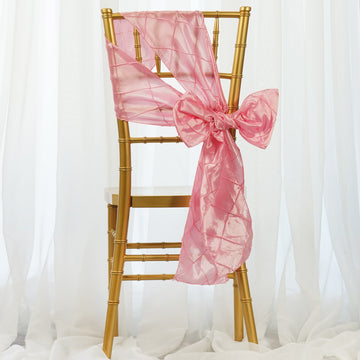 Enhance Your Wedding Decorations with Pink Pintuck Chair Sashes